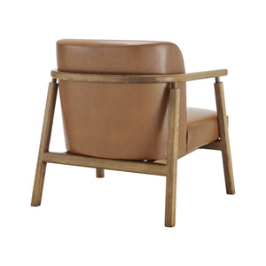 New Pacific Direct Reiner Pu Accent Arm Chair Borneo Chocolate, Brown , Plywood 3900121-601-npd