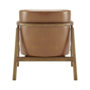 New Pacific Direct Reiner Pu Accent Arm Chair Borneo Chocolate, Brown , Plywood 3900121-601-npd