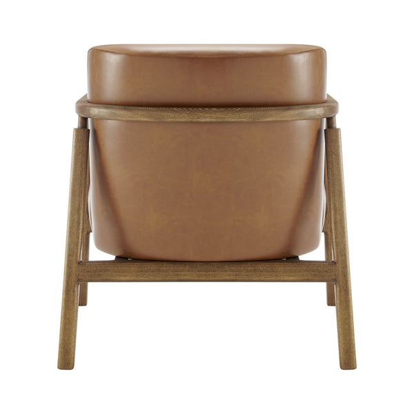 New Pacific Direct Reiner Pu Accent Arm Chair Borneo Chocolate, Brown , Plywood 3900121-601-npd