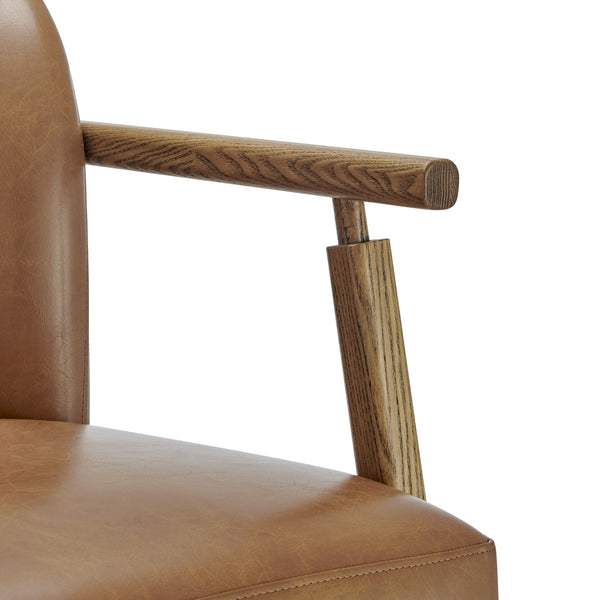 New Pacific Direct Reiner Pu Accent Arm Chair Borneo Chocolate, Brown , Plywood 3900121-601-npd