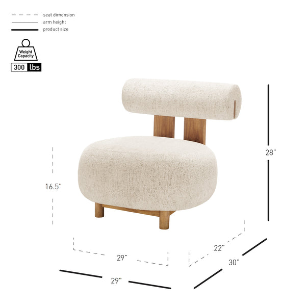 New Pacific Direct Pamela Fabric Accent Chair Concord Cream, Beige 100% Polyester, Plywood 3900123-646-npd