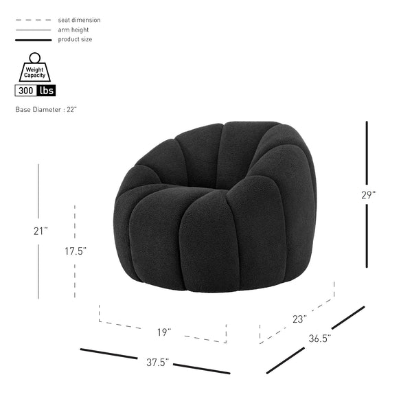 New Pacific Direct Callista Fabric Swivel Accent Chair Monroe Black, Black 100% Polyester (Recycled), Plywood 3900126-689-npd