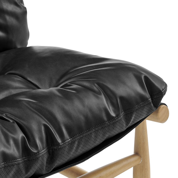 New Pacific Direct Oswald Faux Leather Accent Chair - Stylish Scandi-inspired Design With Plush Comfort And Support Casa Black  3900127-662-npd