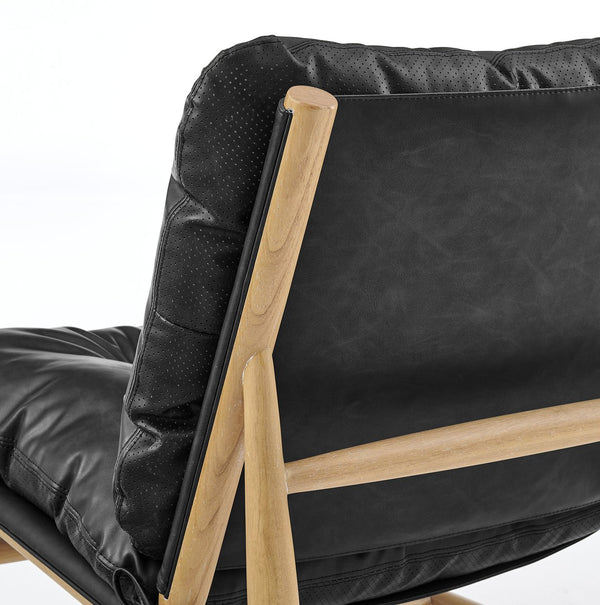 New Pacific Direct Oswald Faux Leather Accent Chair - Stylish Scandi-inspired Design With Plush Comfort And Support Casa Black  3900127-662-npd