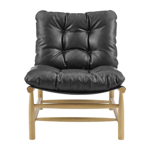 New Pacific Direct Oswald Faux Leather Accent Chair - Stylish Scandi-inspired Design With Plush Comfort And Support Casa Black  3900127-662-npd