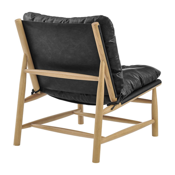 New Pacific Direct Oswald Faux Leather Accent Chair - Stylish Scandi-inspired Design With Plush Comfort And Support Casa Black  3900127-662-npd