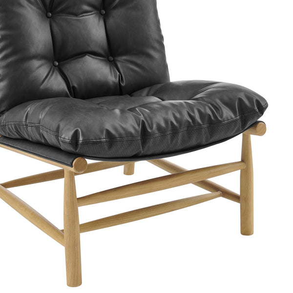 New Pacific Direct Oswald Faux Leather Accent Chair - Stylish Scandi-inspired Design With Plush Comfort And Support Casa Black  3900127-662-npd