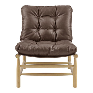 New Pacific Direct Oswald Faux Leather Accent Chair - Stylish Scandi-inspired Design With Plush Comfort And Support Casa Brown  3900127-718-npd
