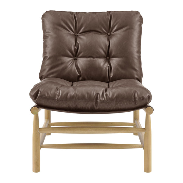 New Pacific Direct Oswald Faux Leather Accent Chair - Stylish Scandi-inspired Design With Plush Comfort And Support Casa Brown  3900127-718-npd