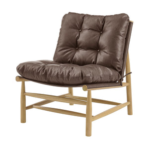 New Pacific Direct Oswald Faux Leather Accent Chair - Stylish Scandi-inspired Design With Plush Comfort And Support Casa Brown  3900127-718-npd