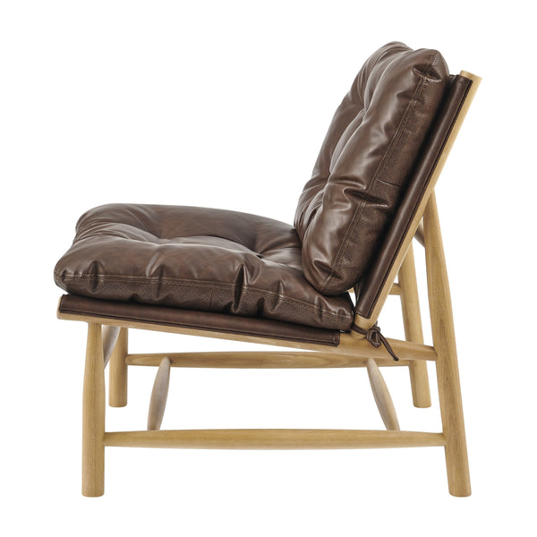 New Pacific Direct Oswald Faux Leather Accent Chair - Stylish Scandi-inspired Design With Plush Comfort And Support Casa Brown  3900127-718-npd