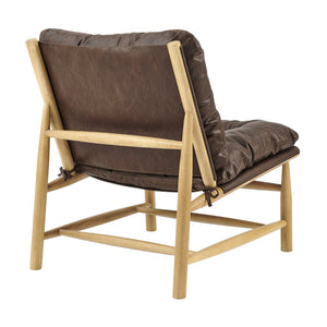 New Pacific Direct Oswald Faux Leather Accent Chair - Stylish Scandi-inspired Design With Plush Comfort And Support Casa Brown  3900127-718-npd