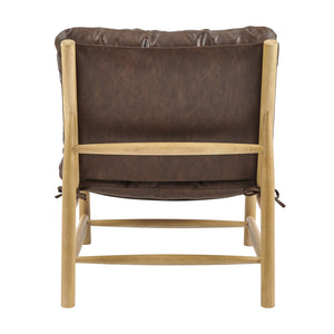 New Pacific Direct Oswald Faux Leather Accent Chair - Stylish Scandi-inspired Design With Plush Comfort And Support Casa Brown  3900127-718-npd