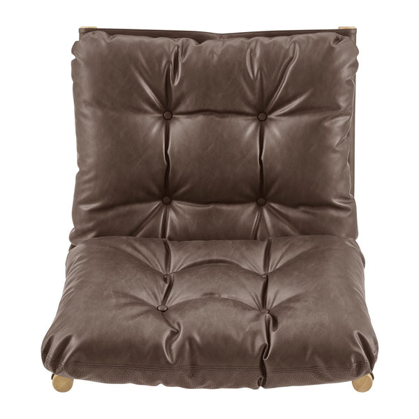 New Pacific Direct Oswald Faux Leather Accent Chair - Stylish Scandi-inspired Design With Plush Comfort And Support Casa Brown  3900127-718-npd