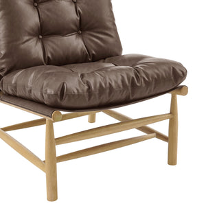 New Pacific Direct Oswald Faux Leather Accent Chair - Stylish Scandi-inspired Design With Plush Comfort And Support Casa Brown  3900127-718-npd