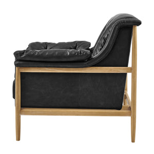New Pacific Direct Larry Faux Leather Tufted Accent Arm Chair – Elegant Scandi-inspired Comfort For Your Living Room Casa Black  3900128-662-npd