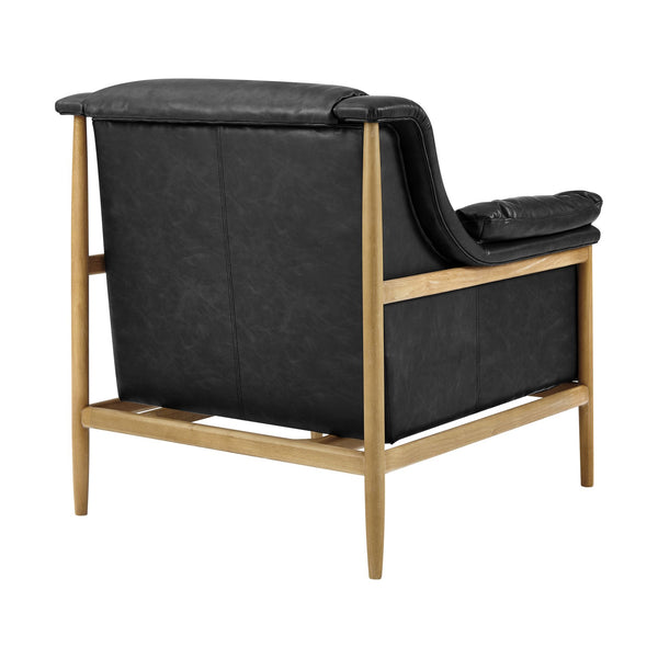 New Pacific Direct Larry Faux Leather Tufted Accent Arm Chair – Elegant Scandi-inspired Comfort For Your Living Room Casa Black  3900128-662-npd