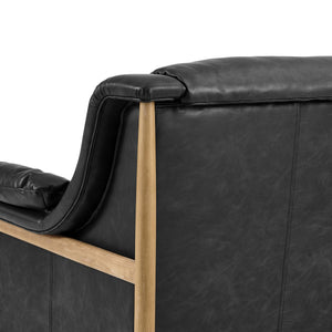 New Pacific Direct Larry Faux Leather Tufted Accent Arm Chair – Elegant Scandi-inspired Comfort For Your Living Room Casa Black  3900128-662-npd