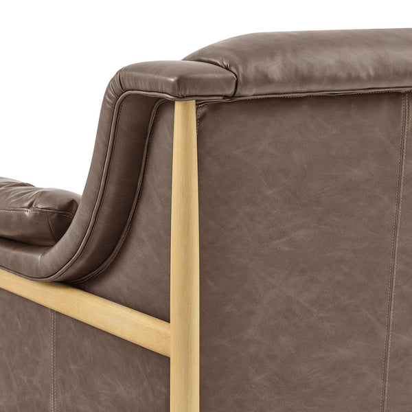 New Pacific Direct Larry Faux Leather Tufted Accent Arm Chair – Elegant Scandi-inspired Comfort For Your Living Room Casa Brown  3900128-718-npd