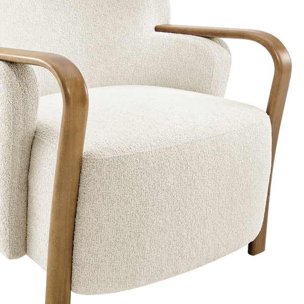 New Pacific Direct Tania Luxurious Boucle Accent Arm Chair - Spacious Comfort With Elegant Nettlewood-tone Finish Palladian Beige 100% Polyester (Recycled) 3900129-613-npd
