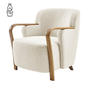 New Pacific Direct Tania Luxurious Boucle Accent Arm Chair - Spacious Comfort With Elegant Nettlewood-tone Finish Palladian Beige 100% Polyester (Recycled) 3900129-613-npd