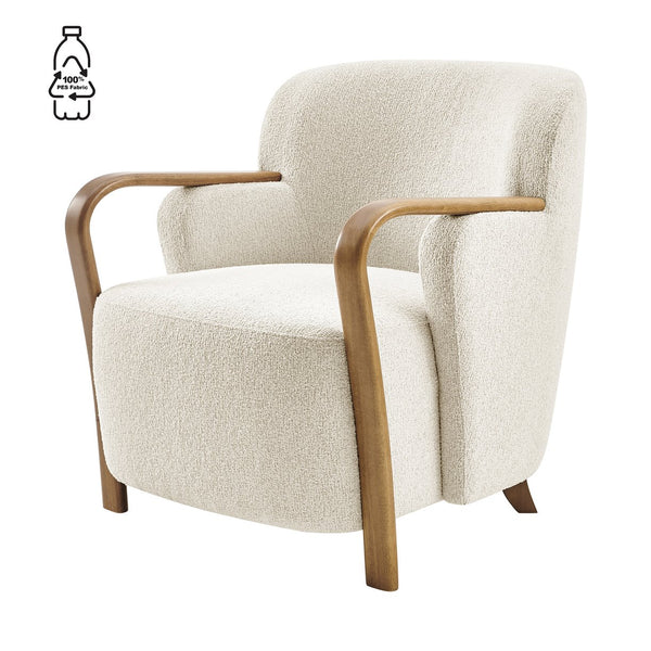 New Pacific Direct Tania Luxurious Boucle Accent Arm Chair - Spacious Comfort With Elegant Nettlewood-tone Finish Palladian Beige 100% Polyester (Recycled) 3900129-613-npd