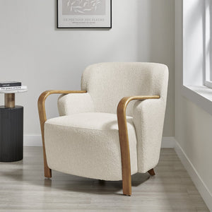 New Pacific Direct Tania Luxurious Boucle Accent Arm Chair - Spacious Comfort With Elegant Nettlewood-tone Finish Palladian Beige 100% Polyester (Recycled) 3900129-613-npd