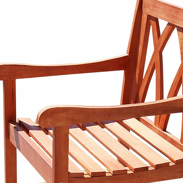 Homeroots Brown Dining Armchair With Diagonal Back  Wood 390012