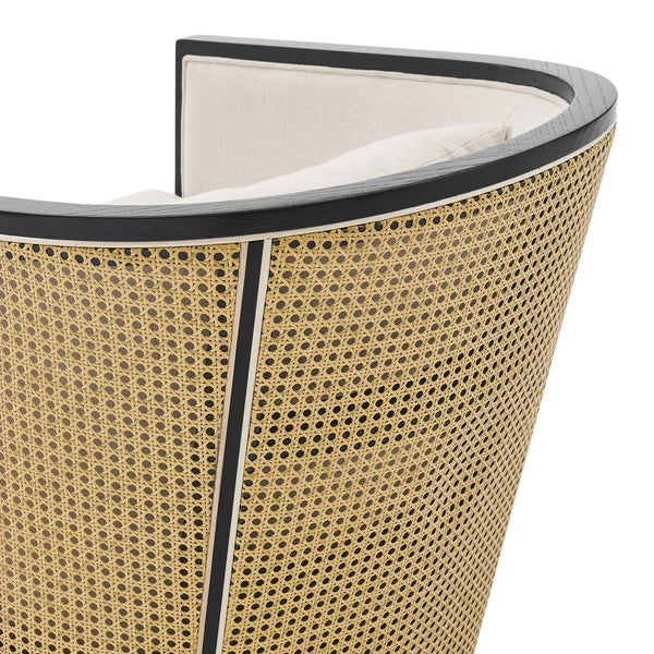 New Pacific Direct Marilyn Swivel Accent Arm Chair – Stylish Barrel-back Design With Rattan Frame And Cozy Upholstery Shortbread,Natural 100% Polyester 3900130-bl-npd