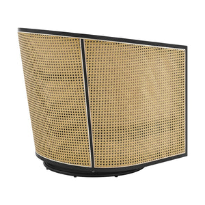 New Pacific Direct Marilyn Swivel Accent Arm Chair – Stylish Barrel-back Design With Rattan Frame And Cozy Upholstery Shortbread,Natural 100% Polyester 3900130-bl-npd