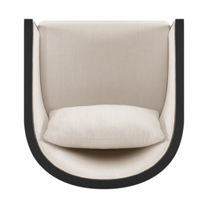 New Pacific Direct Marilyn Swivel Accent Arm Chair – Stylish Barrel-back Design With Rattan Frame And Cozy Upholstery Shortbread,Natural 100% Polyester 3900130-bl-npd