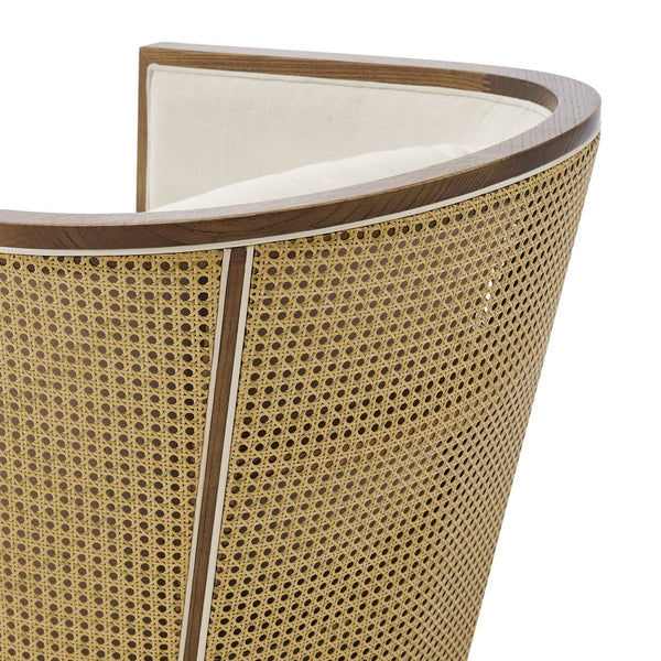 New Pacific Direct Marilyn Swivel Accent Arm Chair – Stylish Barrel-back Design With Rattan Frame And Cozy Upholstery Shortbread,Natural 100% Polyester 3900130-n-npd