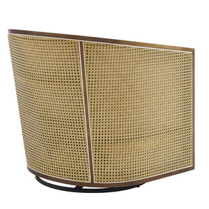 New Pacific Direct Marilyn Swivel Accent Arm Chair – Stylish Barrel-back Design With Rattan Frame And Cozy Upholstery Shortbread,Natural 100% Polyester 3900130-n-npd