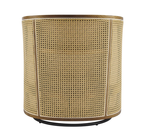 New Pacific Direct Marilyn Swivel Accent Arm Chair – Stylish Barrel-back Design With Rattan Frame And Cozy Upholstery Shortbread,Natural 100% Polyester 3900130-n-npd