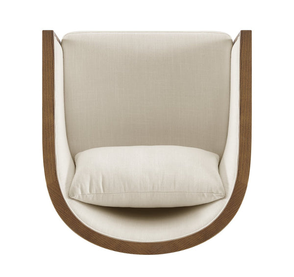 New Pacific Direct Marilyn Swivel Accent Arm Chair – Stylish Barrel-back Design With Rattan Frame And Cozy Upholstery Shortbread,Natural 100% Polyester 3900130-n-npd