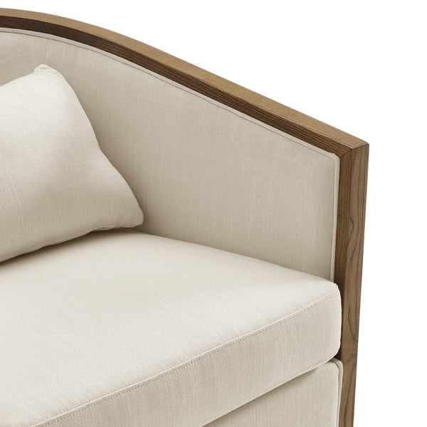 New Pacific Direct Marilyn Swivel Accent Arm Chair – Stylish Barrel-back Design With Rattan Frame And Cozy Upholstery Shortbread,Natural 100% Polyester 3900130-n-npd