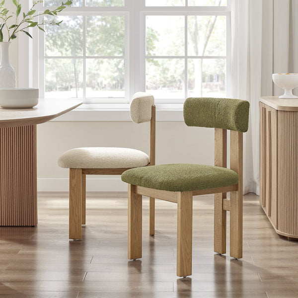 New Pacific Direct Hailey Boucle Dining Side Chair Set - Unique Craftsman-style Design With Sleek Minimalist Appeal Palladian Green 100% Polyester (Recycled) 3900131-611-npd