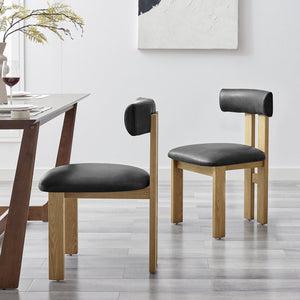 New Pacific Direct Hailey Faux Leather Dining Side Chair Set Of 2 - Sleek, Modern Design In Casa Black, Beige, Green Casa Black  3900132-662-npd