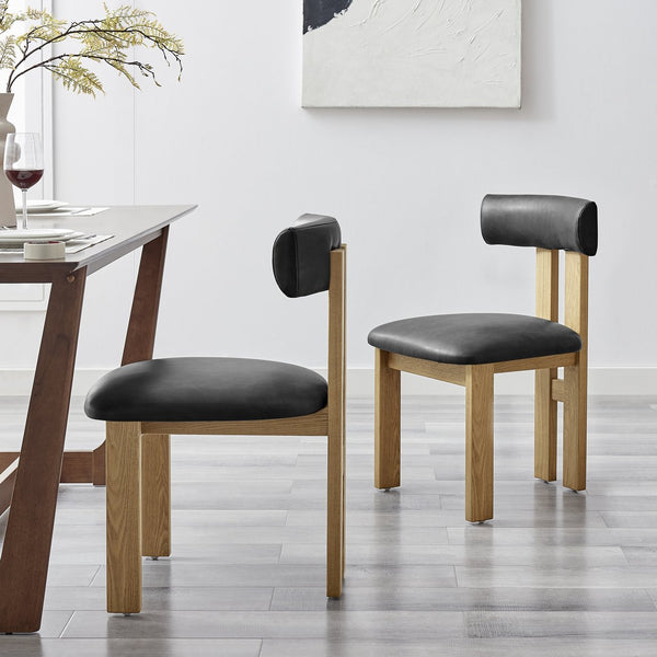 New Pacific Direct Hailey Faux Leather Dining Side Chair Set Of 2 - Sleek, Modern Design In Casa Black, Beige, Green Casa Black  3900132-662-npd