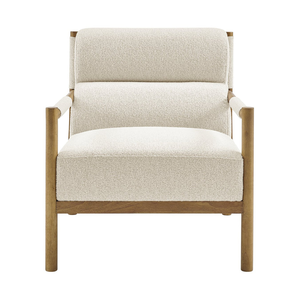 New Pacific Direct Olsen Boucle Accent Arm Chair – Timeless Danish Design, Comfortable Seating In Chic Palladian Beige & Black Palladian Beige 100% Polyester (Recycled) 3900133-613-npd