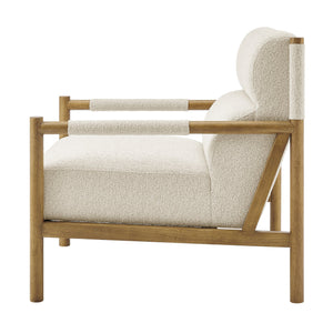 New Pacific Direct Olsen Boucle Accent Arm Chair – Timeless Danish Design, Comfortable Seating In Chic Palladian Beige & Black Palladian Beige 100% Polyester (Recycled) 3900133-613-npd