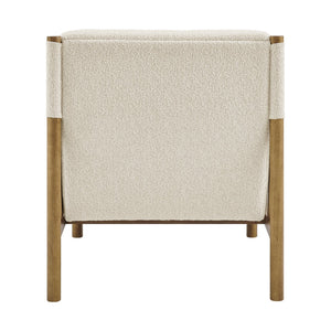 New Pacific Direct Olsen Boucle Accent Arm Chair – Timeless Danish Design, Comfortable Seating In Chic Palladian Beige & Black Palladian Beige 100% Polyester (Recycled) 3900133-613-npd