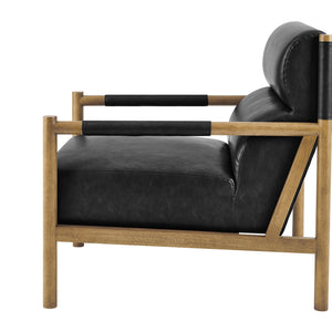 New Pacific Direct Olsen Elegant Faux Leather Accent Arm Chair For Timeless Danish Design & Ultimate Comfort Casa Black  3900134-662-npd