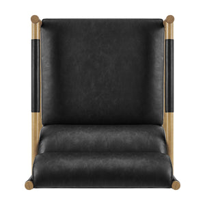 New Pacific Direct Olsen Elegant Faux Leather Accent Arm Chair For Timeless Danish Design & Ultimate Comfort Casa Black  3900134-662-npd