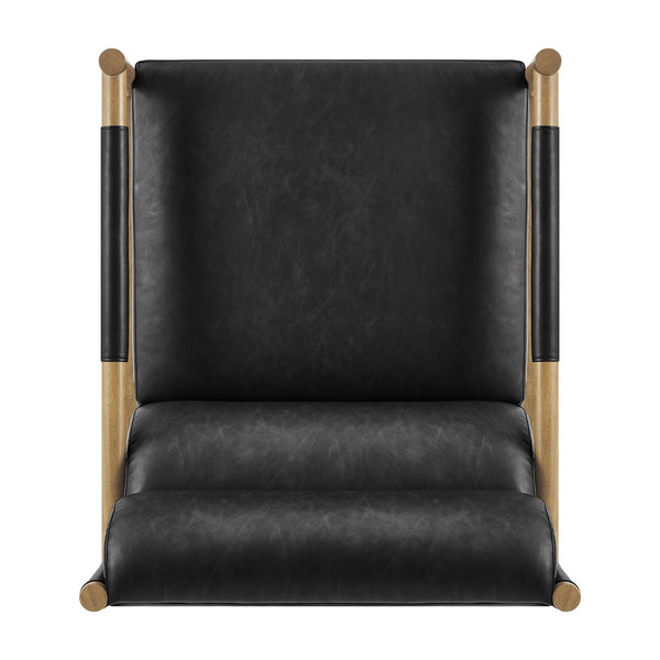 New Pacific Direct Olsen Elegant Faux Leather Accent Arm Chair For Timeless Danish Design & Ultimate Comfort Casa Black  3900134-662-npd