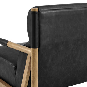 New Pacific Direct Olsen Elegant Faux Leather Accent Arm Chair For Timeless Danish Design & Ultimate Comfort Casa Black  3900134-662-npd