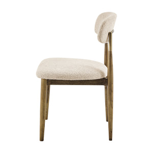 New Pacific Direct Verna Boucle Dining Side Chair Set Of 2 – Luxe Beige Fabric, Mid-century Design With Brass Accents Palladian Beige 100% Polyester (Recycled) 3900135-613-npd