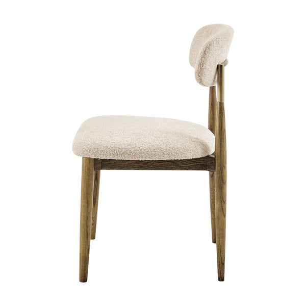 New Pacific Direct Verna Boucle Dining Side Chair Set Of 2 – Luxe Beige Fabric, Mid-century Design With Brass Accents Palladian Beige 100% Polyester (Recycled) 3900135-613-npd
