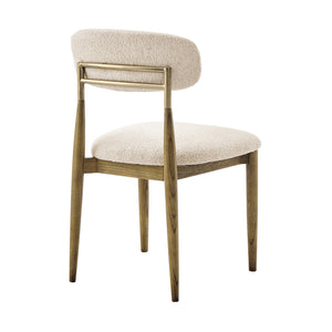 New Pacific Direct Verna Boucle Dining Side Chair Set Of 2 – Luxe Beige Fabric, Mid-century Design With Brass Accents Palladian Beige 100% Polyester (Recycled) 3900135-613-npd