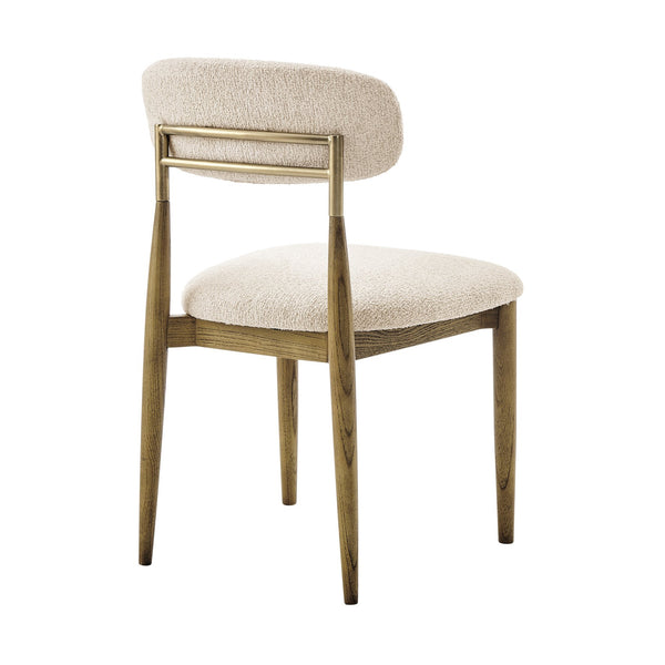 New Pacific Direct Verna Boucle Dining Side Chair Set Of 2 – Luxe Beige Fabric, Mid-century Design With Brass Accents Palladian Beige 100% Polyester (Recycled) 3900135-613-npd